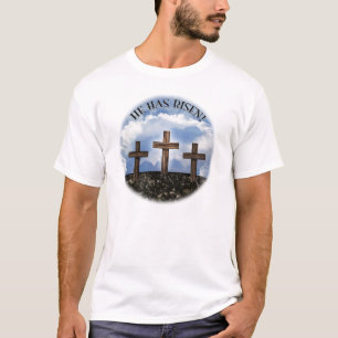 T-shirt Il A Augmenté 3 Croix Robustes Matthieu 26:39