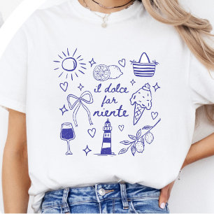 T-shirt Il Dolce Far Niente Bleu Coquette Bow Italie