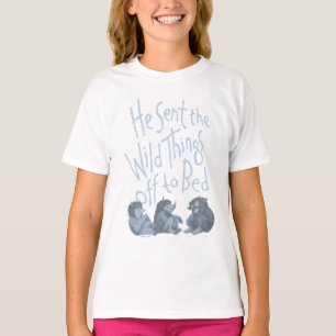 T-shirt Il envoya les choses sauvages au lit - Bleu