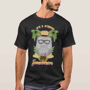 T-shirt Il Est 5 O´Horloge Quelque Part Boire Chat Perse