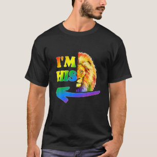 T-shirt Il est à moi Je suis Son Couple Gay Rainbow Lion L