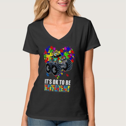 T-shirt Il est acceptable d'être Dif Fer Ent Autism forme  (Devant)