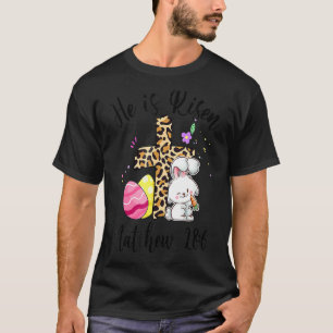 T-shirt Il Est Devenu Leopard Bunny Joyeux Chrétien De Pâq