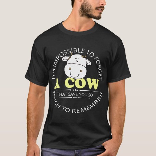 T-shirt Il est impossible d'oublier une vache (Devant)