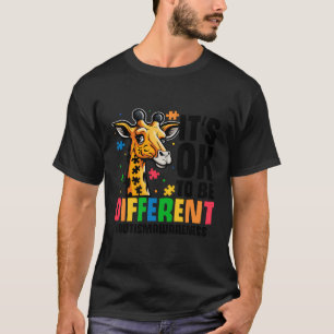 T-shirt Il Est Ok D'Être Différent Autismawarreness Giraff