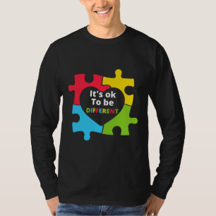 T-shirt Il Est Ok D'Être Différent Puzzle Coeur Autisme Se