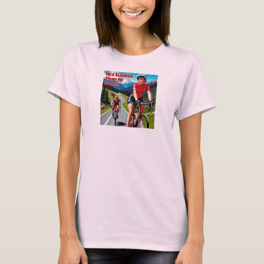 T-shirt Il est plus lent qu'il n'a l'air d'un cyclisme sim (Devant)