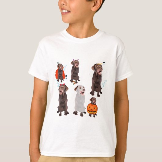 T-shirt Il est pour Halloween Labrador Dog (Devant)