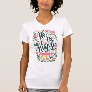 T-shirt "Il est ressuscité" Bible chrétienne moderne de Pâ