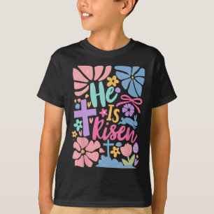 T-shirt Il est ressuscité Croix de Pâques Coquette Jésus c