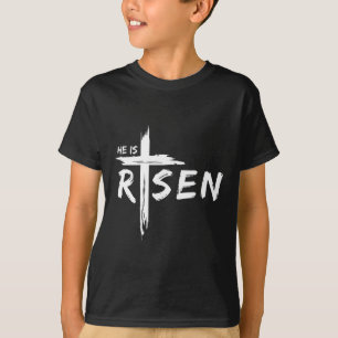 T-shirt Il Est Ressuscité Croix Jésus Religieux Jour De Pâ