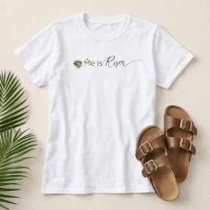 T-shirt Il est Ressuscité Feuille de Palmier 3 Croix Mini