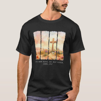 T-shirt Il Est Ressuscité Fleur Sauvage Chrétienne Joyeuse