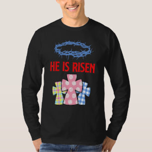T-shirt Il Est Ressuscité Jésus Christ Résurrection Joyeux