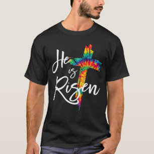T-shirt Il Est Ressuscité Jour De Pâques Jésus Croix Relig