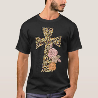 T-shirt Il est ressuscité Leopard Arc-en-ciel Christian Jé