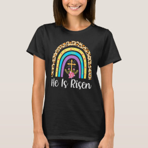 T-shirt Il est ressuscité Leopard Arc-en-ciel Christian Jé