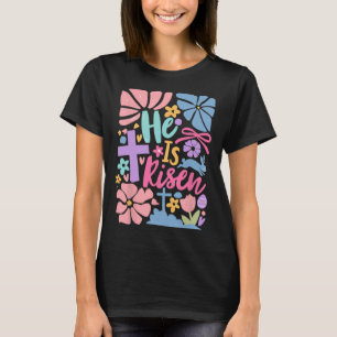 T-shirt Il Est Ressuscité Pâques Croix Coquette Jésus Chré