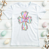 T-shirt Il est ressuscité, Pastel Cross Pâques