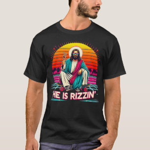 T-shirt Il Est Rizzen Jésus A Rizzen Skateboard Christ