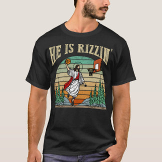 T-shirt Il Est Rizzin Basketball Retro Christian