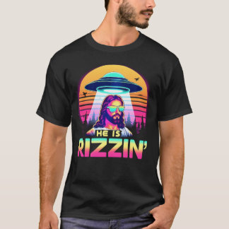 T-shirt Il Est Rizzin' Christian Jésus Est Rizzen Christia