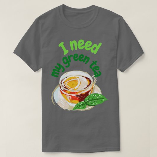 T-shirt Il me faut mon thé vert (Design devant)