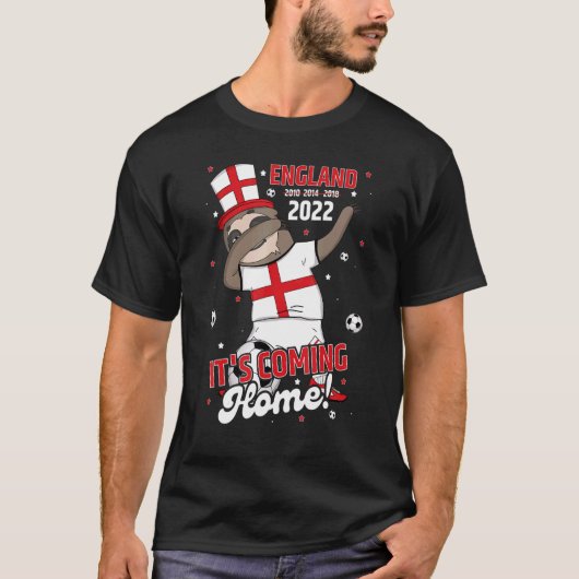 T-shirt Il revient en Angleterre Dabbing Sloth Soccer Pied (Devant)