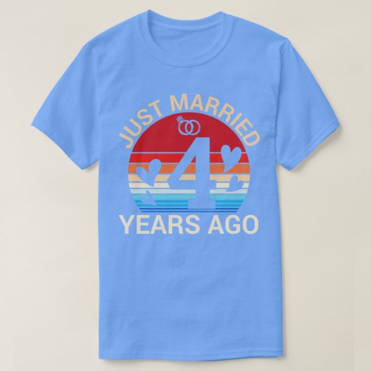 T-shirt Il Y A 4 Ans, Femme Mariée Annivers (Design devant)