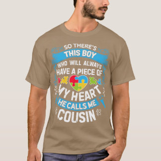 T-shirt Il Y A Ce Garçon Qu'Il M'Appelle Cousin Autism Awa