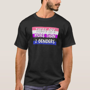 T-shirt Il Y A Plus De 2 Hommes Genderfluide Drapeau Omn