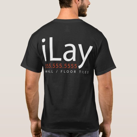 T-shirt iLay. Usage promotionnel de carreleur de carrelage (Dos)