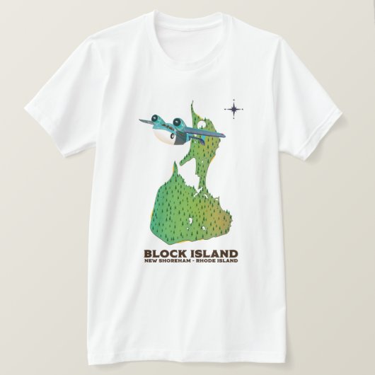 T-shirt île block New Shoreha, Rhode Island (Design devant)