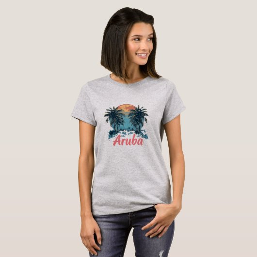 T-shirt Ile d'Aruba (Version 2) - T-T de base pour femmes (Devant entier)
