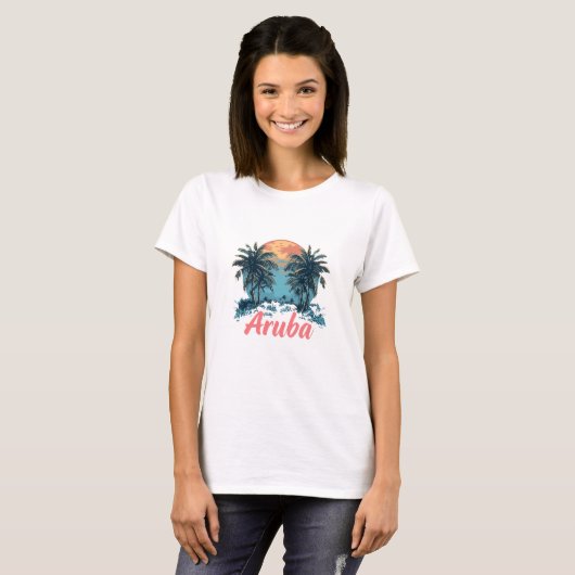 T-shirt Ile d'Aruba (Version 2) - T-T de base pour femmes (Devant entier)