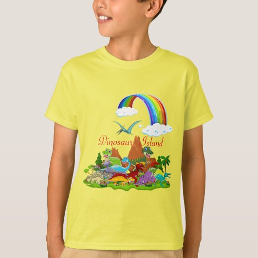 T-shirt île de dinosaure (Devant)