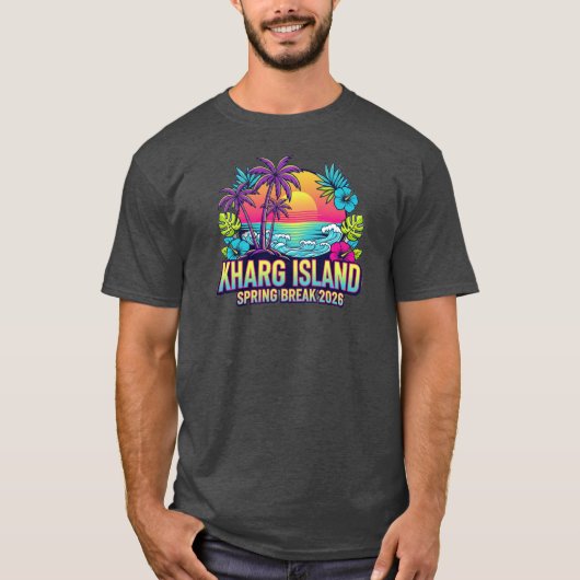 T-shirt Île de Kharg Iran Tee Spring Break 2026 (Devant)
