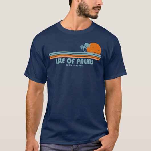 T-shirt Île de Palms Caroline du Sud Soleil Palmiers (Devant)