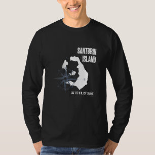 T-shirt Île de Santorin Mer Méditerranée Coordonnées Carte