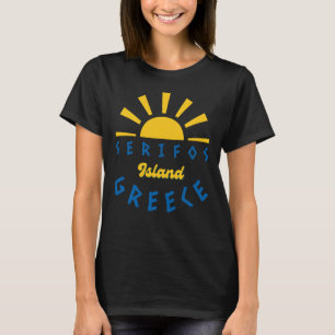 T-shirt Île de Sérifos, Grèce - Sunshine Femme Noir