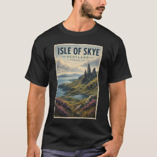 T-shirt Île de Skye Écosse Paysage Voyage Art Rétro