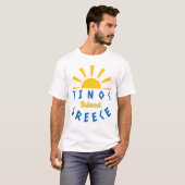 T-shirt Ile de Tinos, Grèce - Sunshine Hommes blancs (Devant entier)