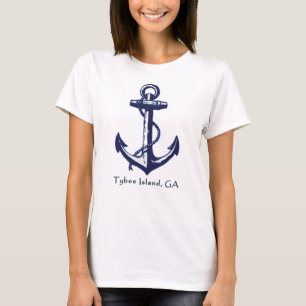 T-shirt ÎLE de TYBEE, la pièce en t des femmes de GA