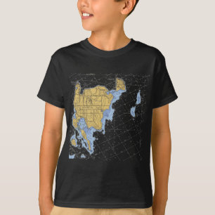 T-shirt Île de Washington, diagramme nautique de WI