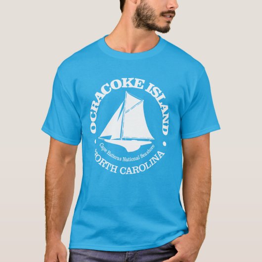 T-shirt Île Ocracoke (sloop) (Devant)