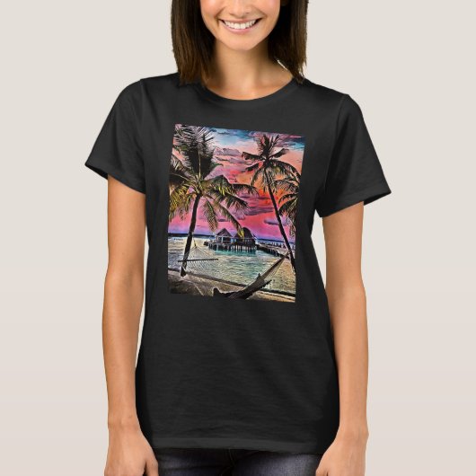 T-shirt Île Paradise Maldives 1 (Devant)