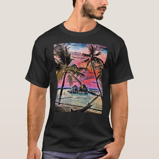 T-shirt Île Paradise Maldives 1 (Devant)