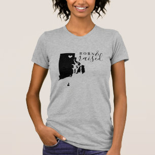 T-shirt Île Rhode Né et élevé Tee d'État