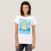 T-shirt Île tropicale, chemise (Devant entier)