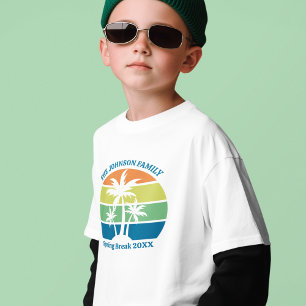 T-shirt Ile tropicale personnalisable Palmiers Enfants